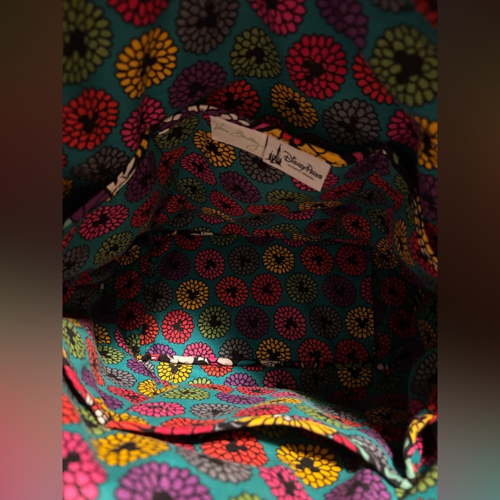 VERA BRADLEY DISNEY PARKS Magical Blooms Mickey Black Floral Tote Bag - Picture 4 of 7